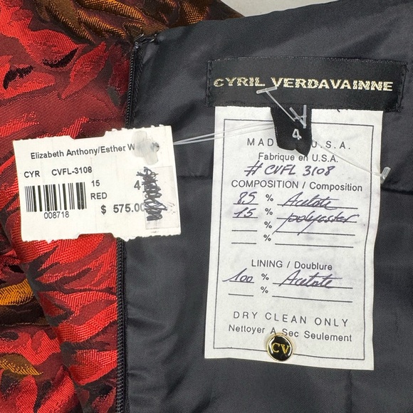 Cyril Verdavainne Red Sleeveless Spaghetti Strap Midi Dress Size 4. #187 - Picture 12 of 14